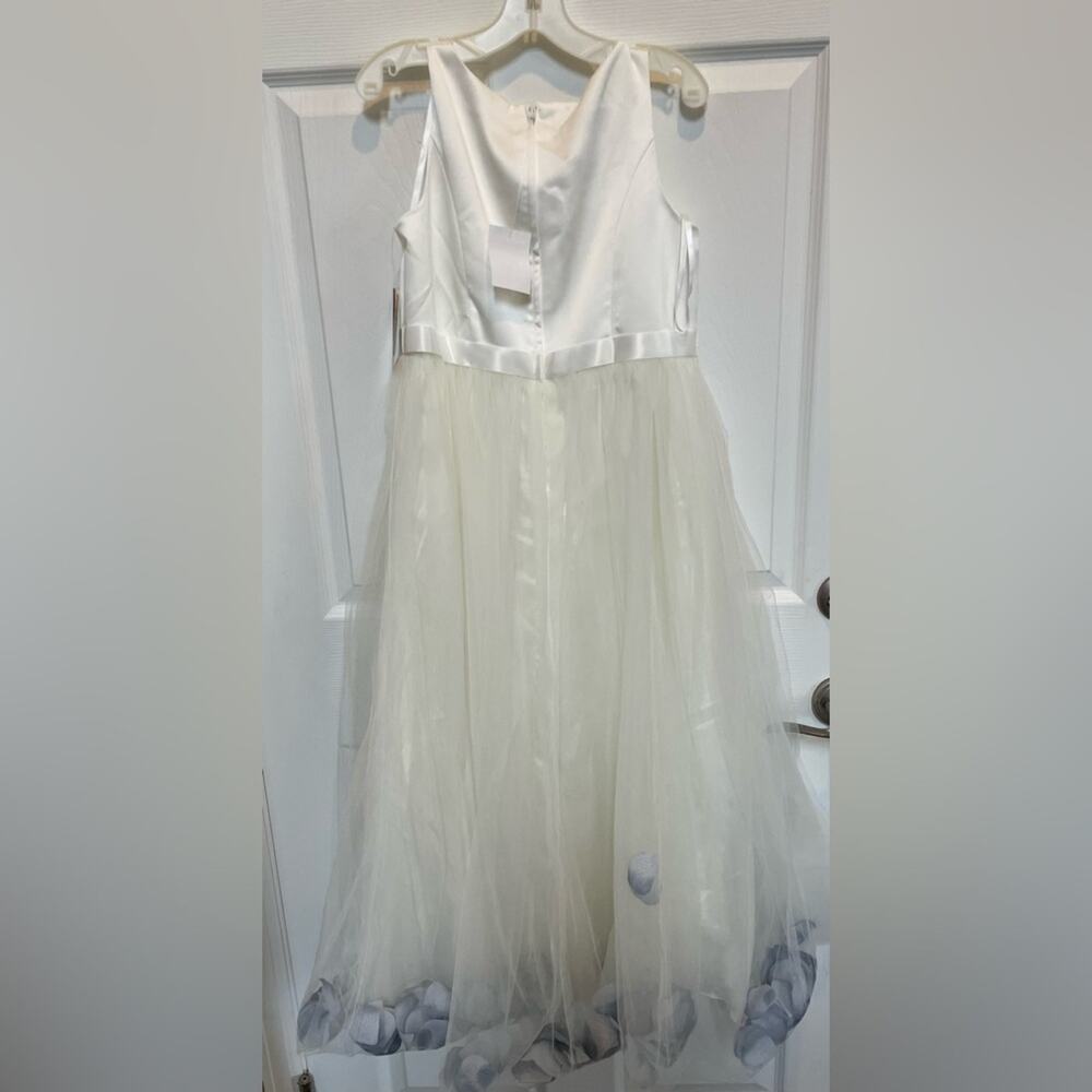 David’s Bridal Trapped Tulle White Blue Sz 14. Jr Bridesmaid or Flower Girl $84 - Picture 4 of 9